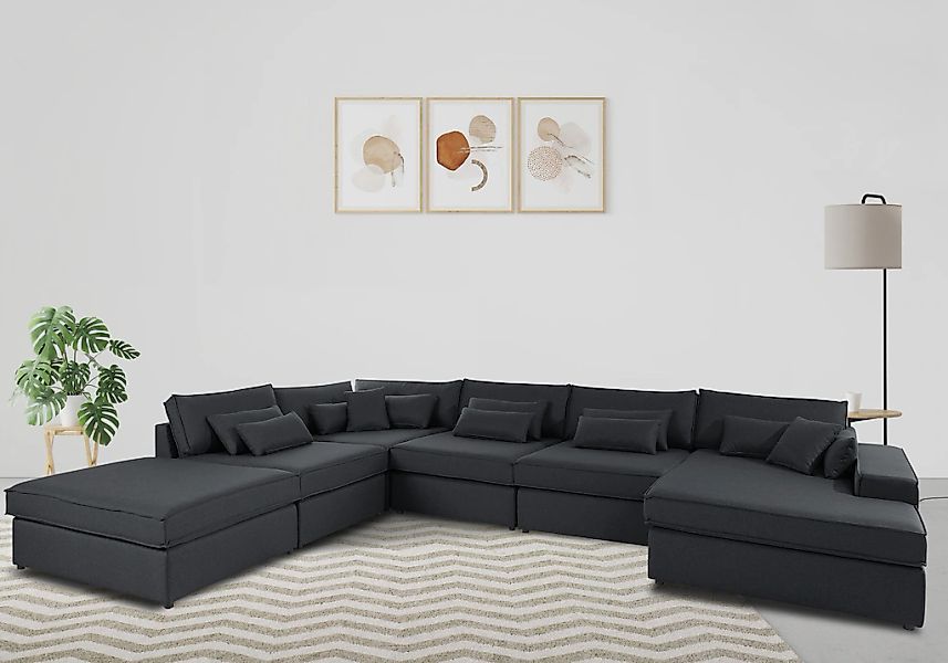 OTTO home Wohnlandschaft "Enid U-Form" 6 Teile, bestehend aus Modulen, in v günstig online kaufen