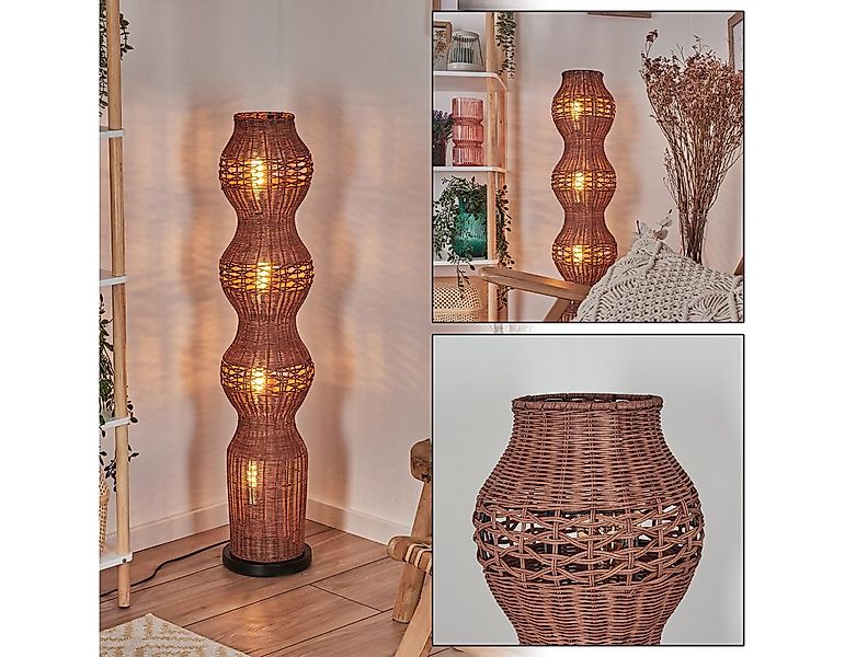 hofstein Stehlampe Stehlampe mit Schirm aus Rattan im skandinavischen Desig günstig online kaufen