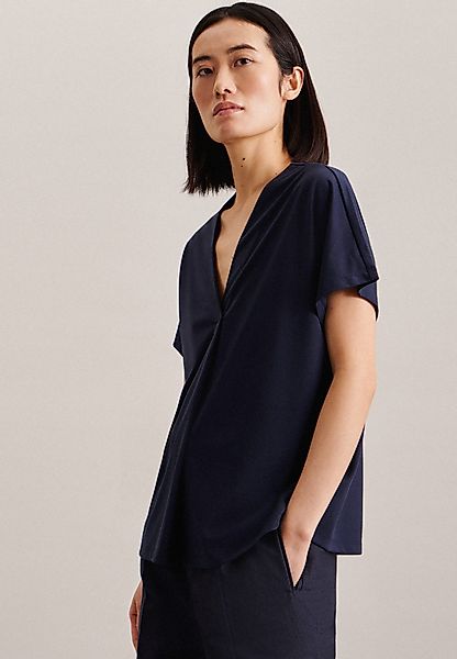 seidensticker Shirtbluse Schwarze Rose Kurzarm V-Neck günstig online kaufen