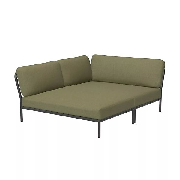 LEVEL Outdoor Eck-Sofa Lounge-Modul 5 Blattgrün Dunkelgrau Links günstig online kaufen
