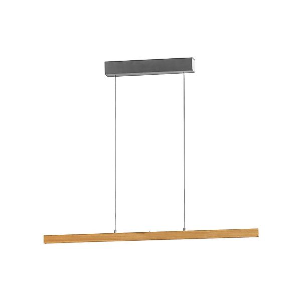 LED-Pendellampe Shine-Wood, Länge 105 cm, Eiche/nickelfarben günstig online kaufen