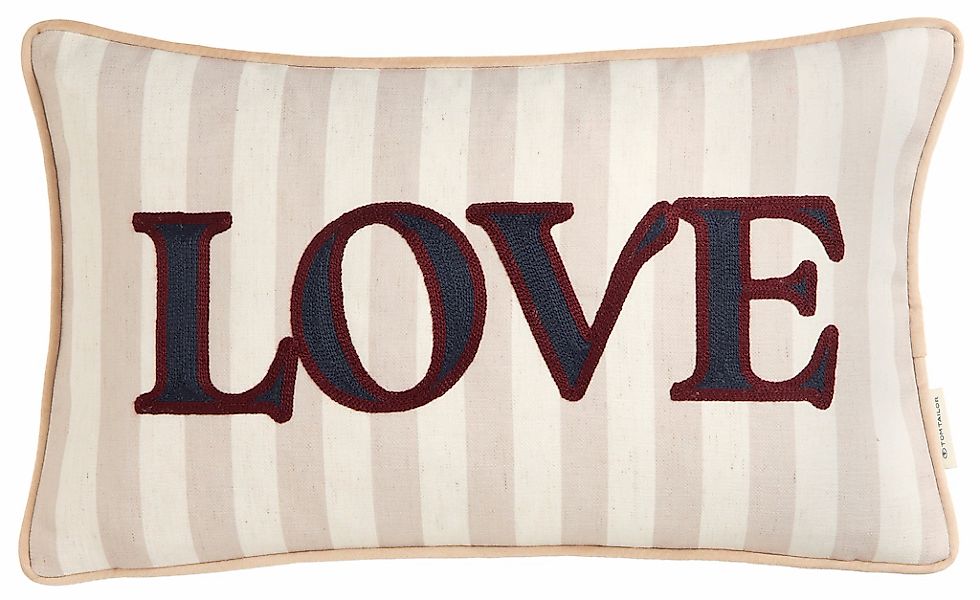 TOM TAILOR HOME Dekokissen "Love" mit Leinenanteil günstig online kaufen