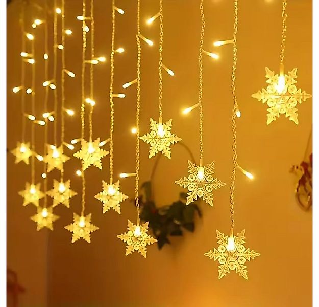 Montegoni Lichterkette Schneefloken Lichtvorhang 3,2m 8 Modi und EU-Stecker günstig online kaufen