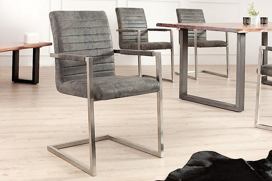 riess-ambiente Freischwinger LOFT vintage grau / günstig online kaufen
