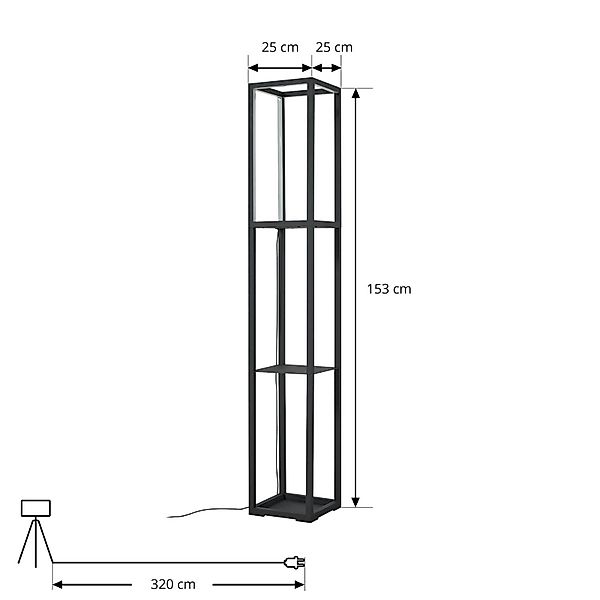 Lindby LED-Stehleuchte Birta, stehend, Regal, Höhe 155 cm günstig online kaufen