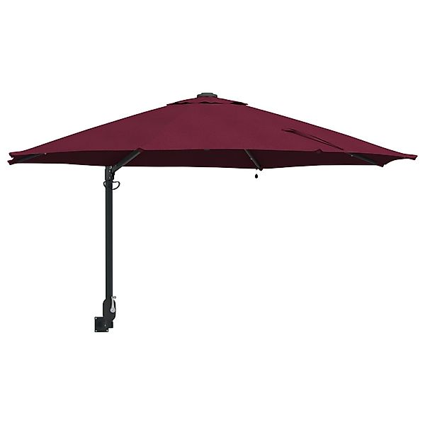 vidaXL Sonnenschirm Wand-Sonnenschirm mit LED-Leuchten Bordeauxrot günstig online kaufen