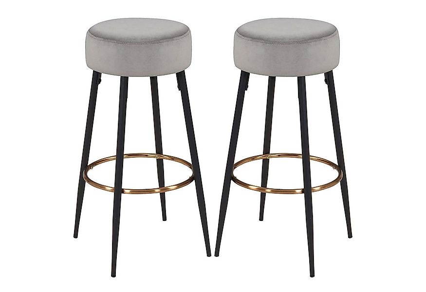 Duhome Barhocker (5168F), Barstühle 2er Set Runde Tresenhocker Samt Bistroh günstig online kaufen