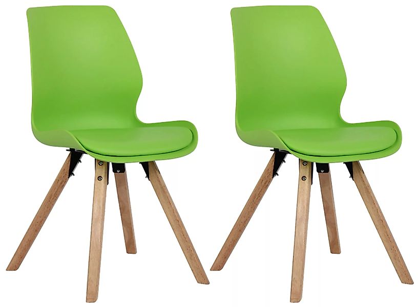 2er Set Stuhl Luna Kunststoff Grün günstig online kaufen