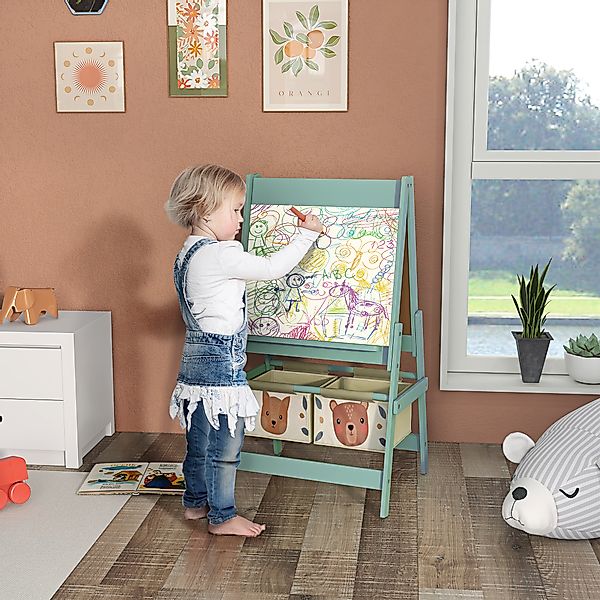 AIYAPLAY Kindertafel, 3 in 1 Kinder Staffelei, Doppelseitige Kinder Spielta günstig online kaufen