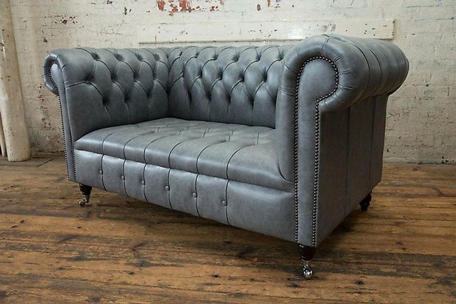 Xlmoebel Sofa Zweisitzer Chesterfield-Sofa mit Stoff- oder Lederoberfläche. günstig online kaufen