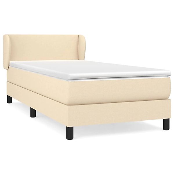 vidaXL Boxspringbett Boxspringbett mit Matratze Creme 90x200 cm Stoff Bett günstig online kaufen