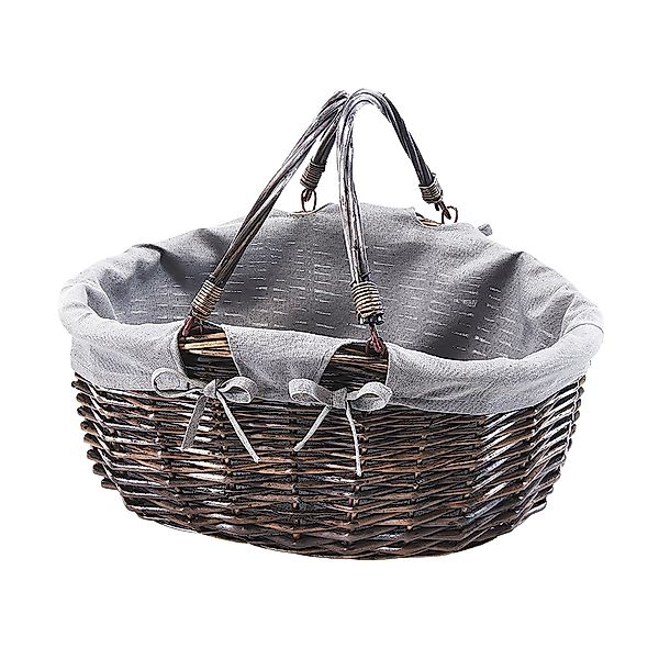 Kobolo Einkaufskorb Weidenkorb oval mit Klapphenkeln günstig online kaufen