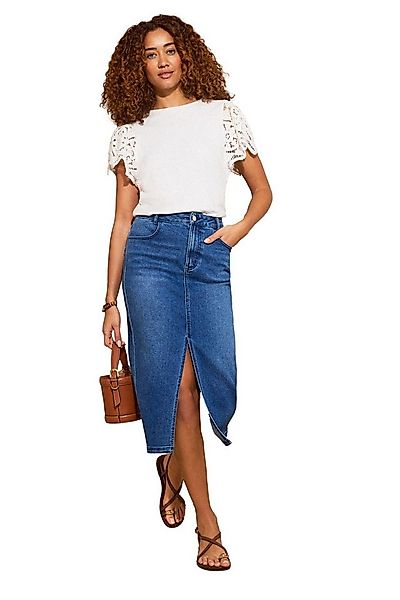 Love & Roses T-Shirt Love & Roses T-Shirt mit Blumenspitze, Regular (1-tlg) günstig online kaufen