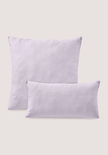 hessnatur Musselin Kissenbezug aus Bio-Baumwolle - lila - Größe 80x80 cm günstig online kaufen