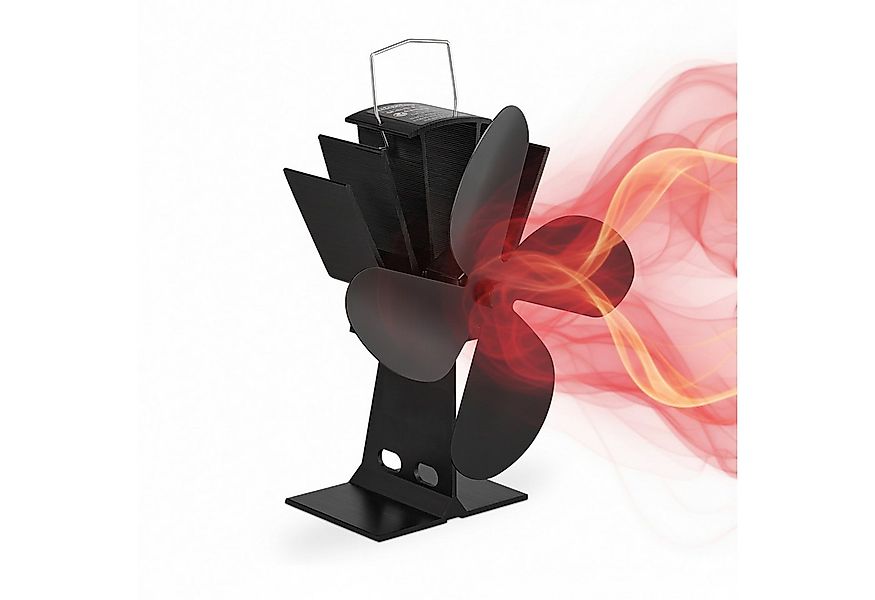 relaxdays Kaminventilator Ofenventilator ohne Strom schwarz günstig online kaufen