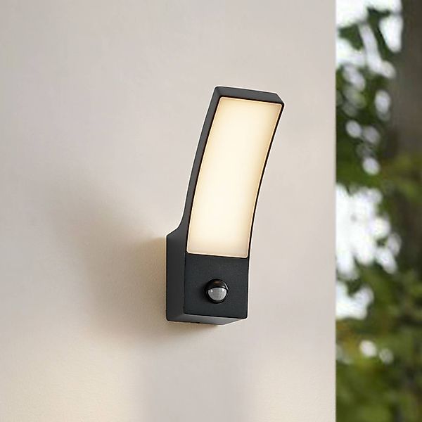 Lindby LED-Außenwandlampe Ilvita, Sensor, anthrazit, IP54 günstig online kaufen