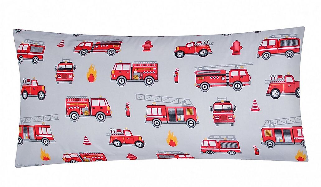 Heubergshop Kissenbezug, (1 Stück), 40x80cm Feuerwehr Grau Rot 100% Baumwol günstig online kaufen