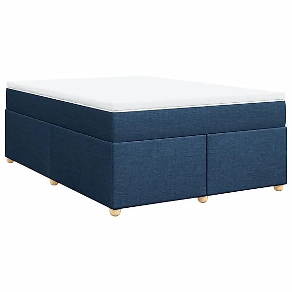 vidaXL Boxspringbett mit Matratze Blau 160x200 cm Stoff 3285393 günstig online kaufen