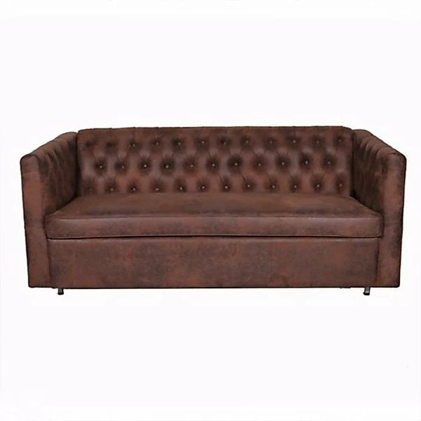JVmoebel Sofa Klassisches braunes American Style Chesterfield Sofa Couch Le günstig online kaufen