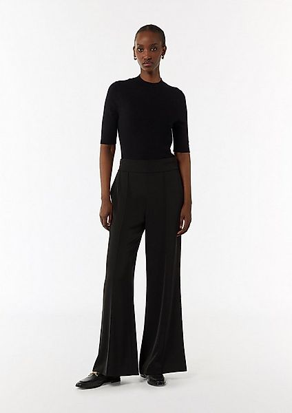 comma Kurzarmpullover Strickpullover Feinstrickpullover mit Stehkragen günstig online kaufen