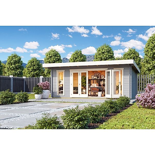 Lasita Maja Gartenhaus Sussex 2 Lichtgrau 570 cm x 360 cm günstig online kaufen