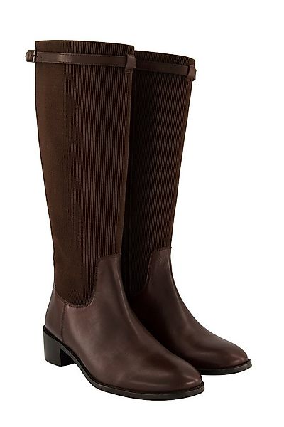 Ulla Popken Lederstiefel XL-Stretch-Schaft Reißverschluss Stiefel günstig online kaufen
