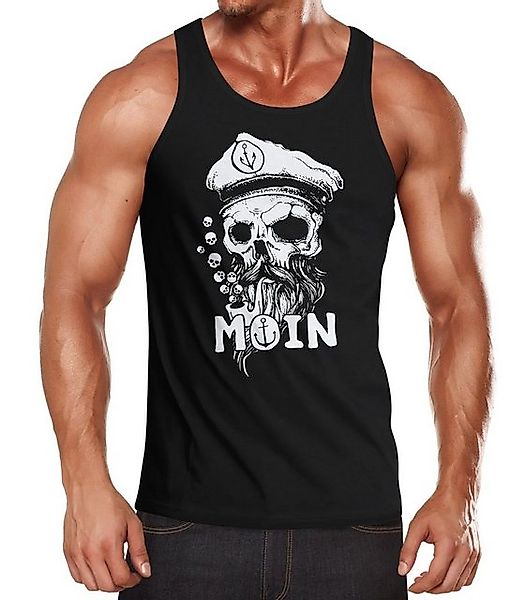 Neverless Tanktop Herren Tank-Top Moin Kapitän Totenkopf Anker Bart Hamburg günstig online kaufen