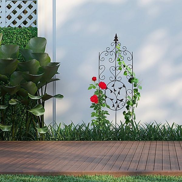 relaxdays Rankgitter Metall Vintage, 1 St., schwarz günstig online kaufen