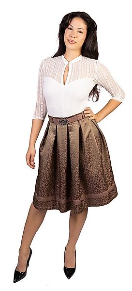 Trachtl Trachtenrock Trachtl Giselle Faltenrock mit Gürtel 40 Khaki/Rose günstig online kaufen