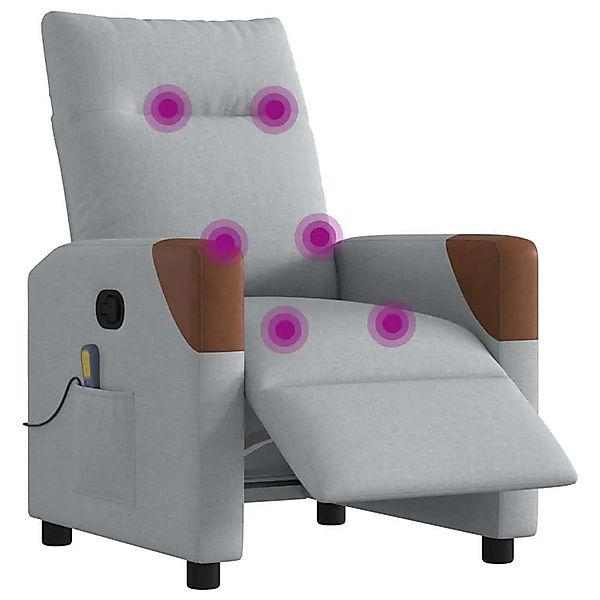 vidaXL Massagesessel Elektrisch Hellgrau Stoff 3323998 günstig online kaufen