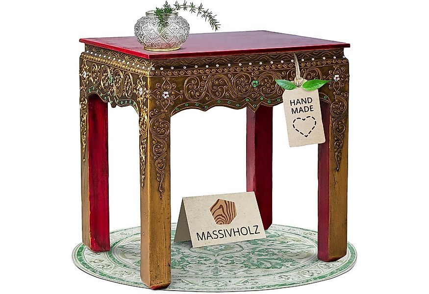 livasia Couchtisch livasia Couchtisch, rot, mit Glasmosaik, 50x50x41cm (LxB günstig online kaufen
