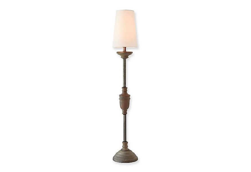 Mirabeau Tischleuchte Tischlampe Caylus weiß/braun günstig online kaufen