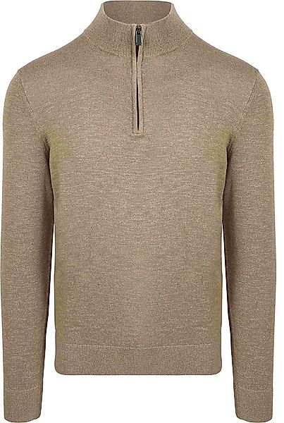 Suitable Slub Yarn Half Zip Pullover Beige - Größe XL günstig online kaufen