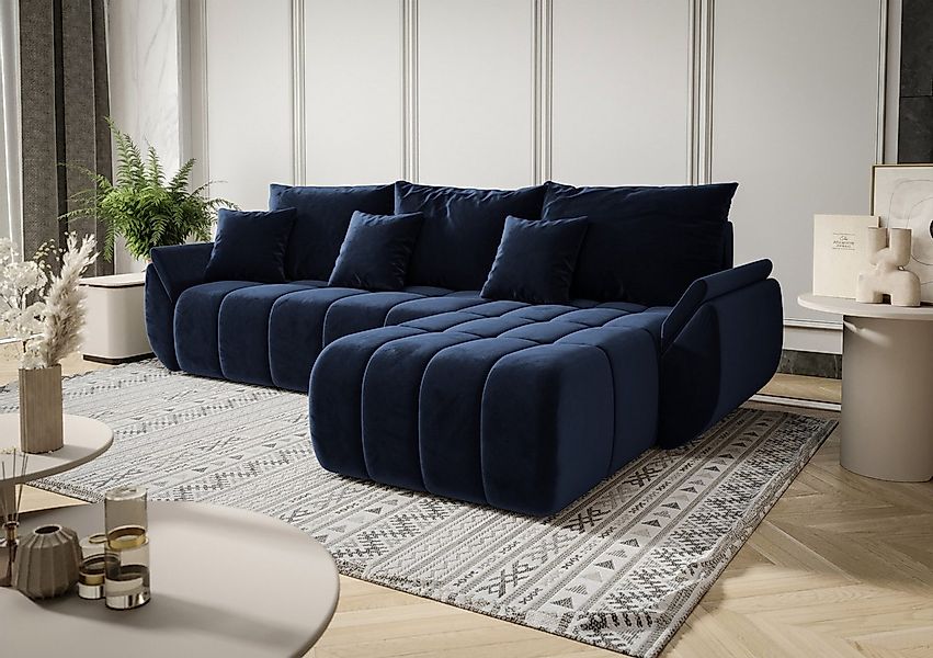 Fun Möbel Ecksofa Schlafsofa Sofa Louise in Stoff Monolith, Ottomane Links günstig online kaufen