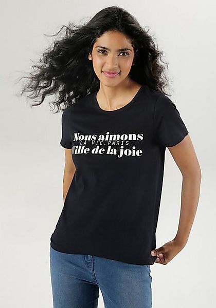 Aniston SELECTED T-Shirt in zeitlosem Schwarz-Weiß - NEUE KOLLEKTION günstig online kaufen