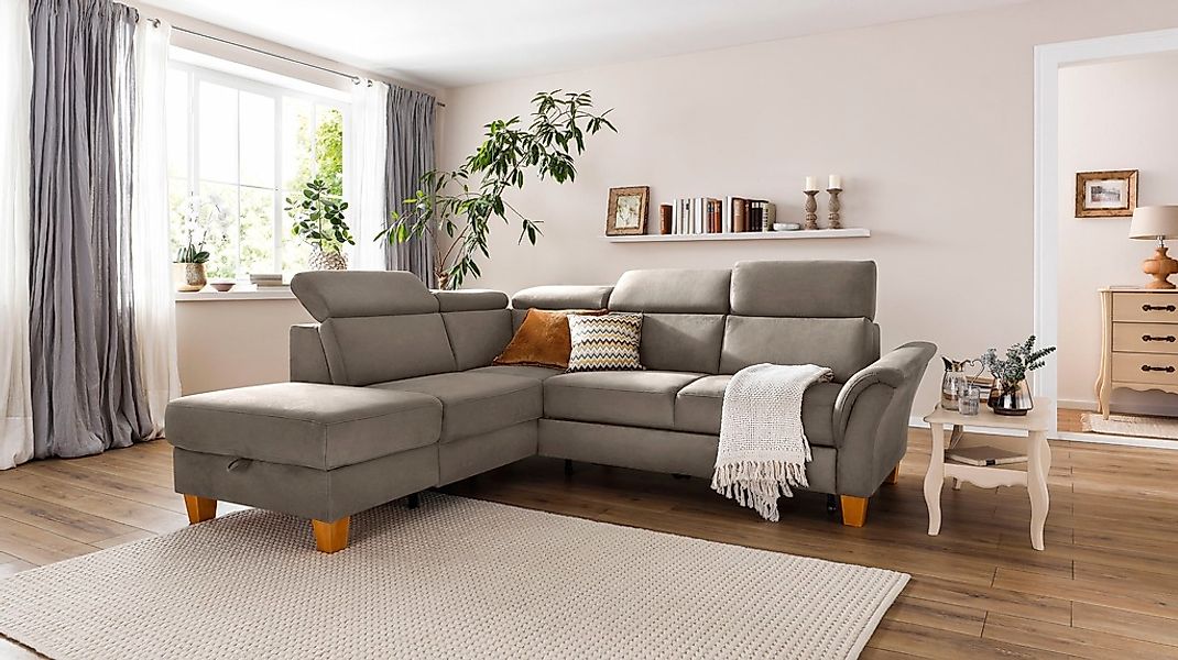 Home affaire Ecksofa »Conville L-Form«, Federkern, wahlweise mit Bettfunkti günstig online kaufen
