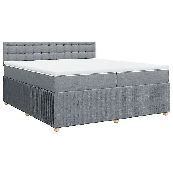 vidaXL Boxspringbett mit Matratze Hellgrau 200x200 cm Stoff 3287577 günstig online kaufen