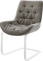 DELIFE Polsterstuhl Taimi-Flex, Freischwinger flach Weiß günstig online kaufen