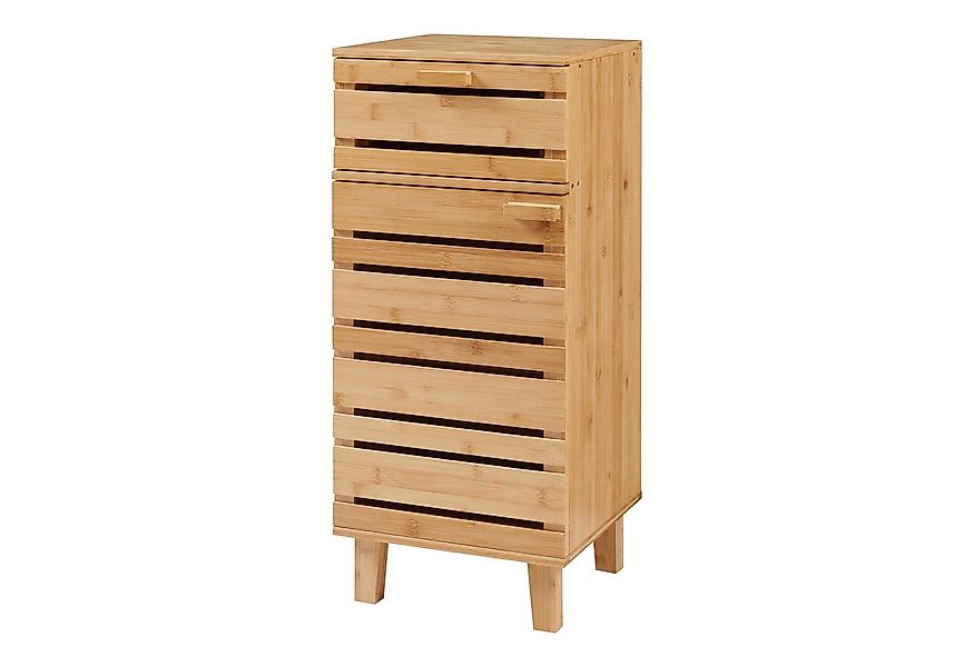 en.casa Midischrank »Epind« Badezimmerschrank 75 x 33 x 30 cm Bambus Natur günstig online kaufen