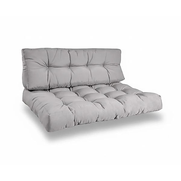 Beautissu ECO Style Palettenkissen Sitz 120x80x15cm Hellgrau + Rücken 1tlg günstig online kaufen