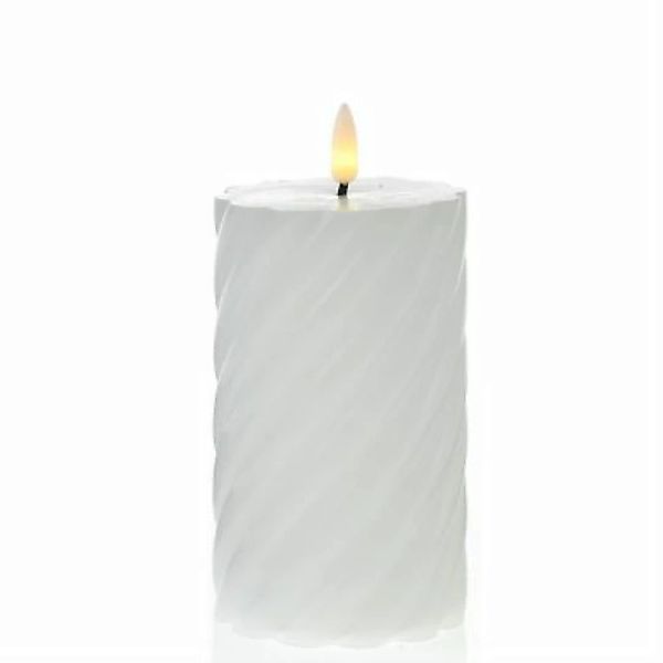 MARELIDA LED Kerze SWIRL Echtwachs gedreht flackernd H: 15cm weiß günstig online kaufen