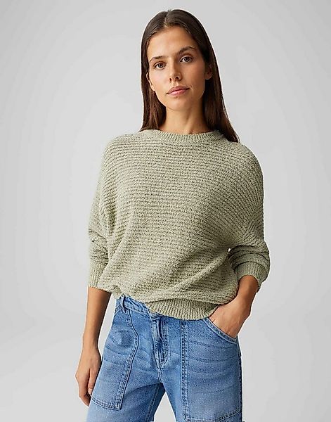 OPUS Strickpullover Piperi aus flauschigem Frisé Garn Loose Fit Strickbündc günstig online kaufen