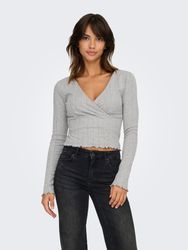 ONLY Langarmshirt ONLCARLOTTA L/S WRAP TOP günstig online kaufen