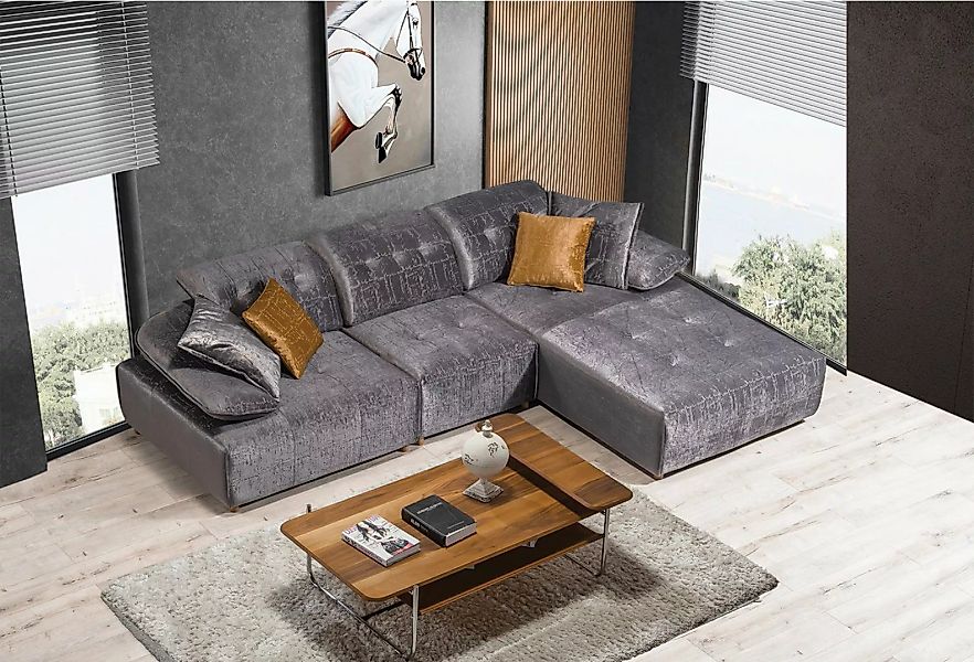 Viva Möbel Sofa LARGO, L190 x R285 cm Ottomane links, Luxuriöses Ecksofa mi günstig online kaufen