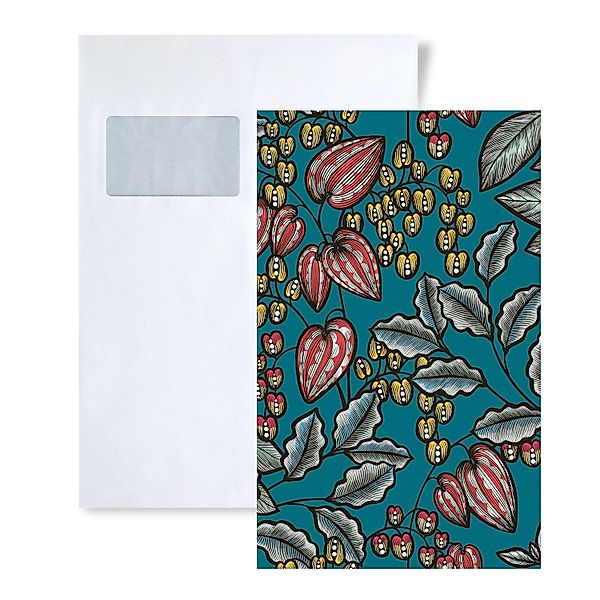 PROFHOME 1 MUSTERSTÜCK S-377542-GU DIN A4 MUSTER der Floral Tapete günstig online kaufen