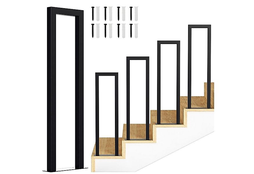 Clanmacy Treppengeländer U-förmige Eisen Handlauf Geländer Aufmontage 55 - günstig online kaufen