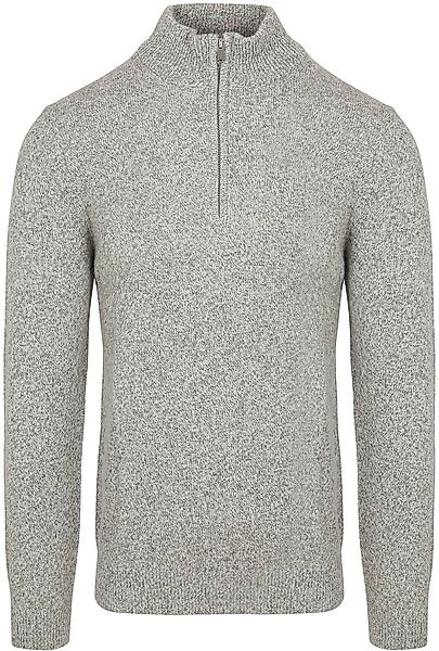 Profuomo Half Zip Pullover Lammwolle Melange Grau - Größe XXL günstig online kaufen