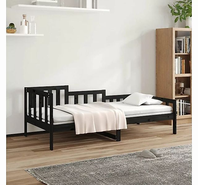 vidaXL Bett Tagesbett Schwarz 90x200 cm Massivholz Kiefer günstig online kaufen
