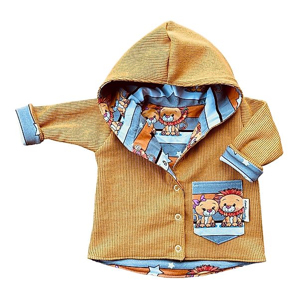 Land-Juwelen Kapuzenstrickjacke Strickjacke Löwe gelb senfgelb günstig online kaufen
