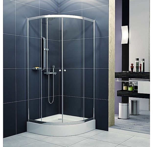 KOLMAN Komplettdusche Vitoria Halbrund Duschkabine mit Duschwanne, BxT: 80x günstig online kaufen